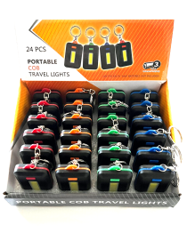 box of Portable Very Cool Travel LED Light Keychains