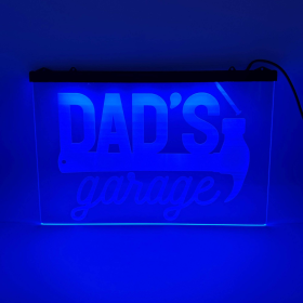 Color Changing LED Dad's Garage Hanging Sign