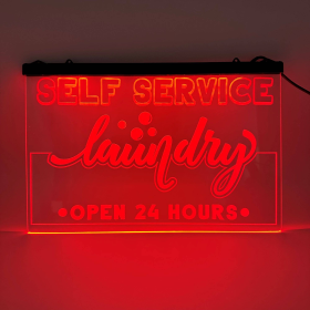 Color Changing LED Sign - Self Service Laundry (Hanging)