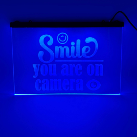 Color Changing LED Sign - Smile, You're on Camera (Hanging)