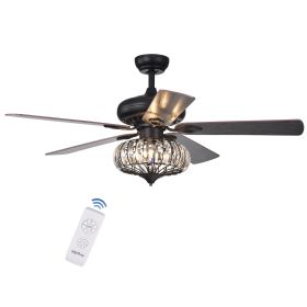 Chrysaor 3-Light Crystal 5-Blade 52-Inch Brown Ceiling Fan