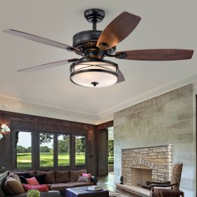 Ti Fen Matte Black 52-inch 5 Blade Ceiling Fan