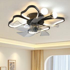 19.7 Inch Light Ceiling Fan with Lights Remote Control with Modern Butterfly Design Styling, Black, Fan for Bedroom, Living Room, Timing Function