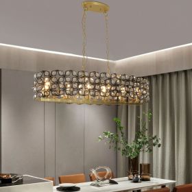 Modern Champagne Gold Oval Crystal ceiling chandelier Luxury Home Decor