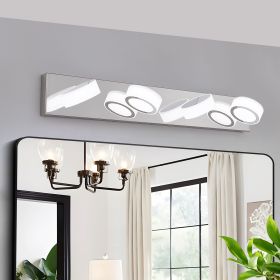 LED Modern Chrome 4-Light Vanity Lights Fixtures Over Mirror Bath Wall Lighting