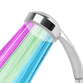 LED Shower Head Handheld Color-Changing Automatically Hydropower without Batteries