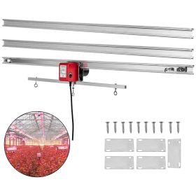 VEVOR 10.8 ft Adjustable Indoor Grow Light Mover Track Rail Mover Kit 10 r/min, Mover Motor w on/Off Button, Three Moving Rails