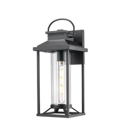 Outdoor Porch Lights, Textured Black Exterior Lighting Fixtures Wall Mount, Modern Outdoor Wall Sconce Lantern for House, Front Porch