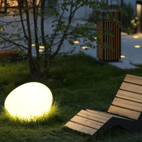 Outdoor Solar Powered Cobblestone Lawn Light Path Light for Garden Yard Terrance Patio