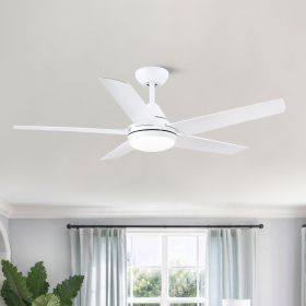 YUHAO Modern 48 in. Integrated LED Ceiling Fan Lighting with 5 White Blades