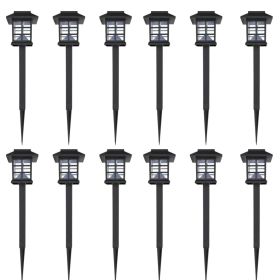 Outdoor Solar Lamp LED Light Set 12 pcs with Spike 3.4"x3.4"x15"