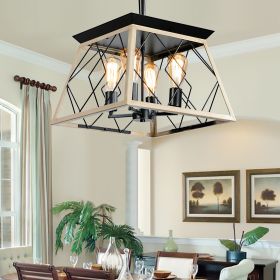 4-Light Farmhouse Chandeliers For Dining Room Oak(No Bulbs) NEW SKU :W1340P206639