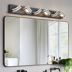 Modern 6-Light LED Vanity Light - Sleek Bathroom Wall Fixture, Iron & Acrylic, Dimmable & Energy-Efficient, Ideal for Mirror Lighting