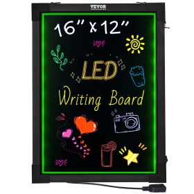 VEVOR LED Message Writing Board, 16"x12" Illuminated Erasable Lighted Chalkboard, Neon Effect Menu Sign Board