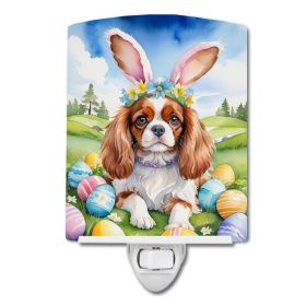 NEW Cavalier Spaniel Easter Egg Hunt Ceramic Night Light Compact, UL-Certified, Ideal for Bedroom, Bathroom, Nursery, Hallway, Kitchen, 6x4x3