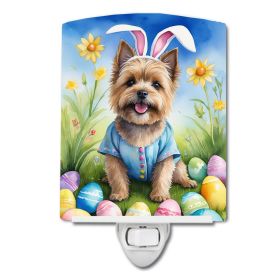 NEW Cairn Terrier Easter Egg Hunt Ceramic Night Light Compact, UL-Certified, Ideal for Bedroom, Bathroom, Nursery, Hallway, Kitchen, 6x4x3, Multicolor