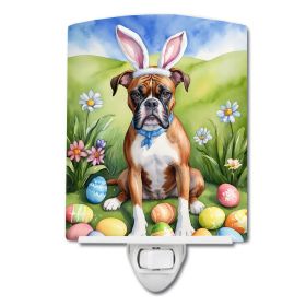 NEW Boxer Easter Egg Hunt Ceramic Night Light Compact, UL-Certified, Ideal for Bedroom, Bathroom, Nursery, Hallway, Kitchen, 6x4x3, Multicolor