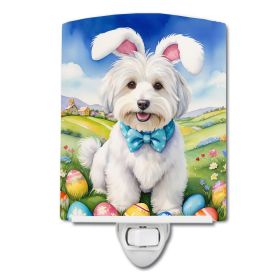 NEW Coton de Tulear Easter Egg Hunt Ceramic Night Light Compact, UL-Certified, Ideal for Bedroom, Bathroom, Nursery, Hallway, Kitchen, 6x4x3