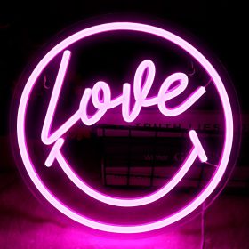 1pc Purple LED Neon Sign, USB Powered For Bedroom Room Wall Decoration, For Holiday Party Wedding Decoration