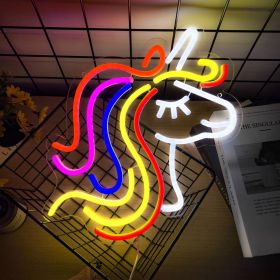 1pc Vibrant Multi-Color LED Wall Neon Sign - Stunning Mood Lamp for Room, Party, Club Decoration