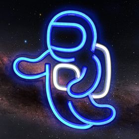 1pc Vibrant Astronaut-Shaped LED Neon Sign - USB Powered, Energy-Efficient Light Decor for Bedrooms, Bars, and Parties