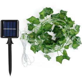 Artificial Ivy Solar Powered String Lights 72Pcs Leaves 20Pcs LED Beads Fake Leaf Fairy Lamps IP65 Waterproof DIY Decorative Night Light For Wedding K