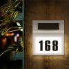 Solar Power LED Light Sign House Street Door Address Plaque Number Plate Lamp