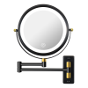 8.6" Wall Mounted Makeup Mirror with LED Lights, Double Sided 1X/10X Magnifying Mirror, 360¬∞ Swivel Bathroom Vanity Mirror with Extension Arm