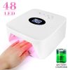 UV LED 48 LEDS Nail Lamp Rechargeable Gel Nail Light for Nail Polish UV Dryer with 4 Timers Professional Quick Dry Curing Lamp for Salon & Home