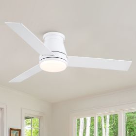 48" White Blades Lowe Profile Ceiling Fans with Light