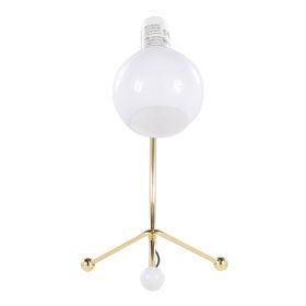 Eileen Contemporary Task Lamp in Gold Metal and White Plastic Shade by LumiSource