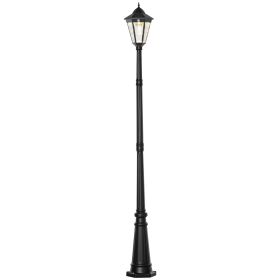 Outsunny 8' Solar Lamp Post Light, Waterproof Aluminum, Motion Activated Sensor PIR, Automatic Outdoor Vintage Street Lamp for Garden, Lawn, Pathway