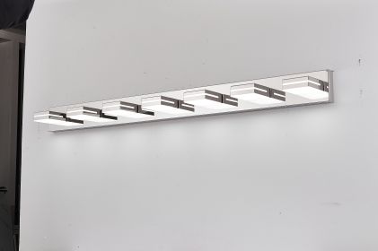 Modern Chrome LED Vanity Light, 7-Lights Wall Sconce for Bathroom and Mirror, Sleek Minimalist Design, Energy-Efficient, Easy to Install