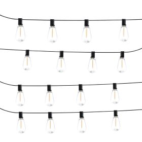 50FT LED Outdoor String Patio Lights Waterproof 15 S14 Shatterproof Bulbs