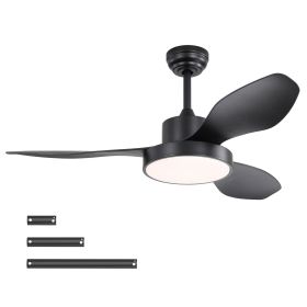 47 Inch Ceiling Fan with 22W LED Light and Remote Control 6 Speeds Reversible DC Motor for Bedroom Black