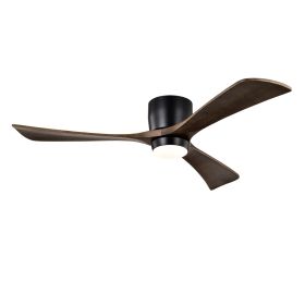 52" Ceiling Fan with Lights Remote Control,Quiet DC Motor 3 Blade Ceiling Fans 6 Speed Levels,Reversible Ceiling Fan, for Patio Living Room, Bedroom