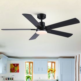 52" Black Lowe Profile Ceiling Fan with Light