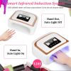 120W LED UV Nail Lamp with 3 Timer Setting Auto Sensor Rechargeable LED Gel Nail Dryer for Fingernail and Toenail Fast Polish Curing for Salon Home Pr