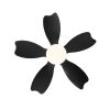 30 Inch Modern Floral Art Matte Black Indoor LED Flush Mount Small Ceiling Fan With Light and Remote Control