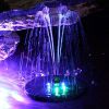 Solar Powered Fountain Pump Floating Bird Bath Pond Pump w/ LED Lights 7 Nozzles For Aquarium Garden Backyard Pond Pool Outdoor