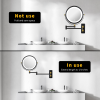 8.6" Wall Mounted Makeup Mirror with LED Lights, Double Sided 1X/10X Magnifying Mirror, 360¬∞ Swivel Bathroom Vanity Mirror with Extension Arm