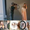 10in LED Selfie Ring Light Dimmable 120 LEDs Makeup Ring Lights w/ Adjustable Tripod Stand Cell Phone Holder USB Powered For YouTube Video/Live Stream