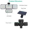 Solar Powered Wall Lights Outdoor Motion Sensor Lamps with Separate Solar Panel 4 Adjustable Heads 333Pcs Beads 120¬∞ Sensing Angle Remote Control Wat