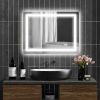 HOMCOM LED Bathroom Mirror with Lights, 32" x 24" Backlit Front Lit LED Mirror for Bathroom, Anti-Fog, Memory, Infinite Color Temperature