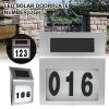 Solar Power LED Light Sign House Street Door Address Plaque Number Plate Lamp