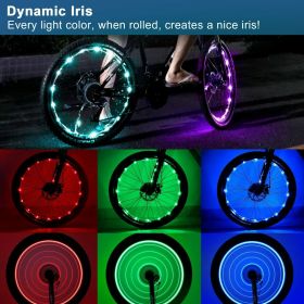 Nexillumi 2 Pack LED bicycle wheel light, 7 colours in one waterproof bicycle LE