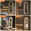 3 Color Lighting Mirror with LED Lights, 63"x20" Lighted Floor Standing Mirror with Stand