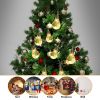 13.78FT Christmas Snow Globe String Light Battery Powered 10 LED Bulbs Indoor Christmas Lights with Pine Needles Snowflakes Berries