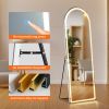 3 Color Lighting Mirror with LED Lights, 63"x20" Lighted Floor Standing Mirror with Stand