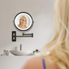 8.6" Wall Mounted Makeup Mirror with LED Lights, Double Sided 1X/10X Magnifying Mirror, 360¬∞ Swivel Bathroom Vanity Mirror with Extension Arm